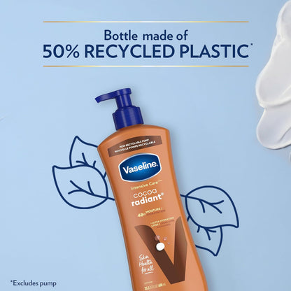 Vaseline Intensive Care Cocoa Radiant Body Lotion – Calming Post-Shower Self-Care Ritual for Dry, Stressed Skin