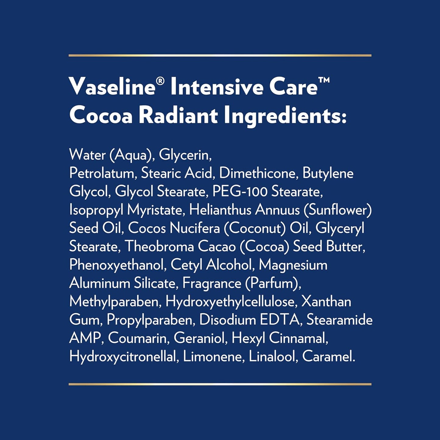 Vaseline Intensive Care Cocoa Radiant Body Lotion – Calming Post-Shower Self-Care Ritual for Dry, Stressed Skin