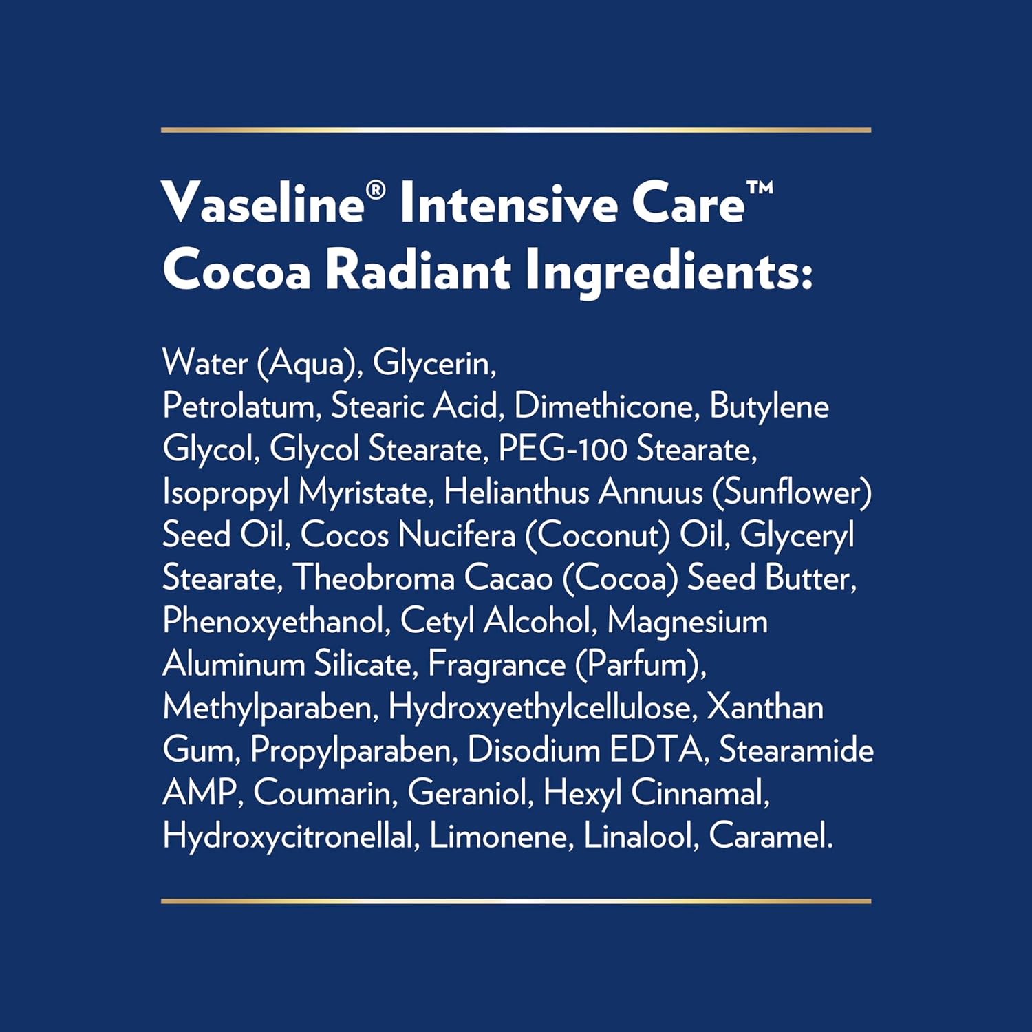 Vaseline Intensive Care Cocoa Radiant Body Lotion – Calming Post-Shower Self-Care Ritual for Dry, Stressed Skin
