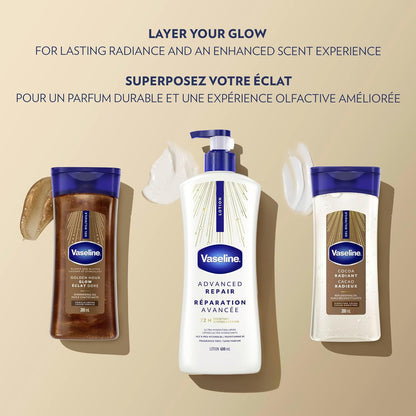 Vaseline Intensive Care Unscented Advanced Repair Body Lotion – Nightly Wind-Down Ritual for Extremely Dry Skin, 20.3 oz