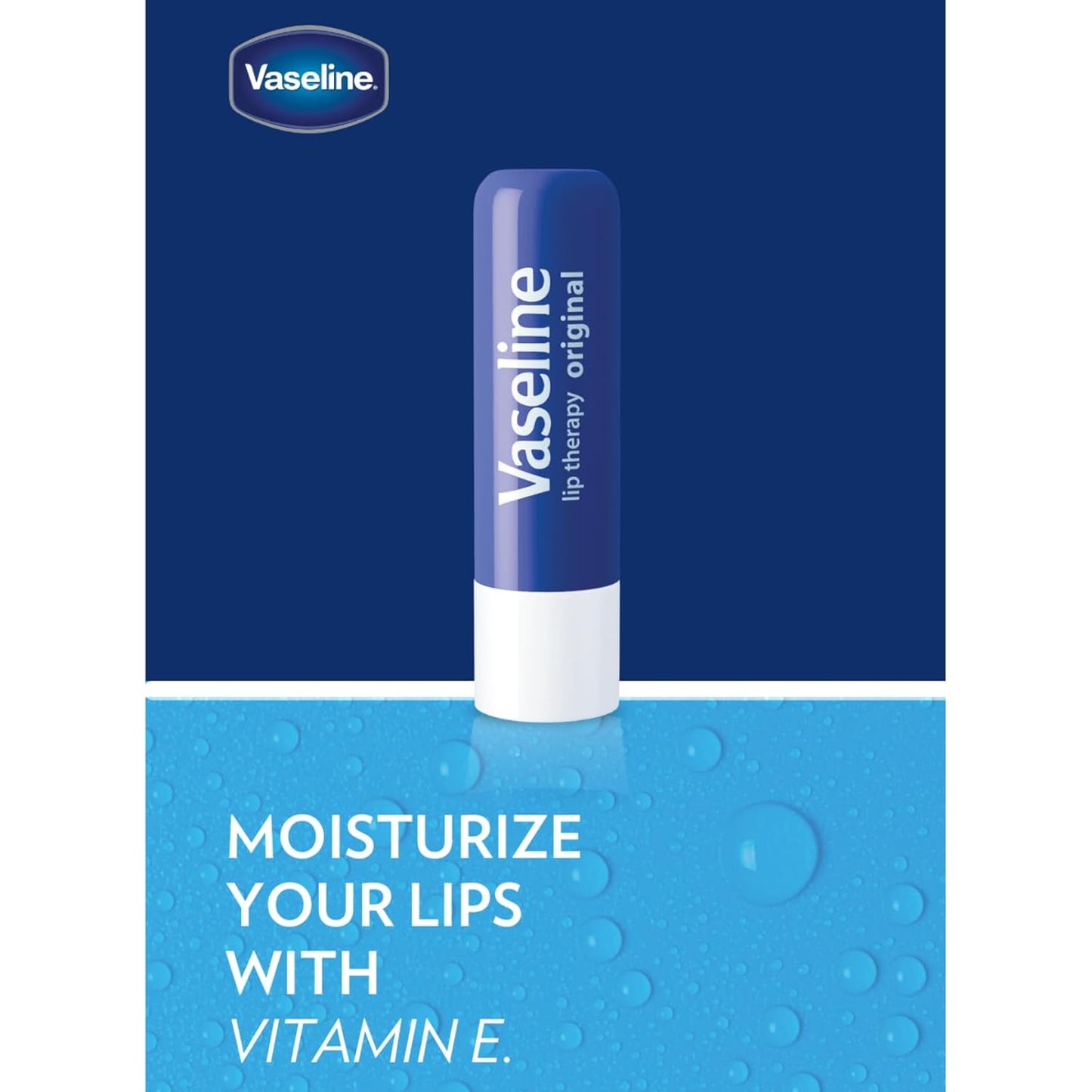 Vaseline Lip Therapy Original – Trail-Ready Balm for Hiking, Skiing, and Cold-Weather Lip Protection, 0.16 Ounce (Pack of 4)