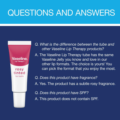 Vaseline Lip Therapy Rosy Lips Moisturizing Lip Balm - Clutter-Free Vanity Staple for Natural Lip Care