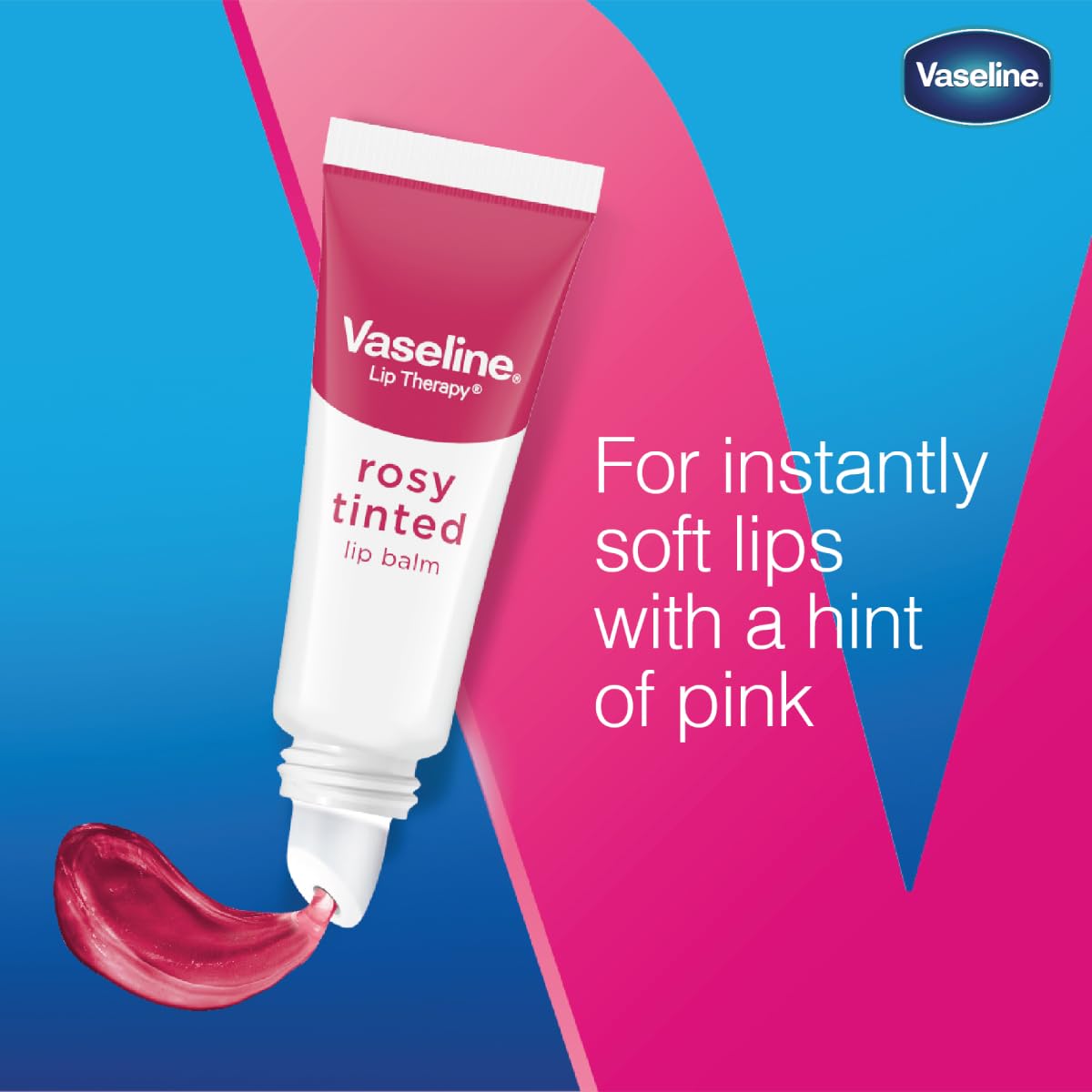 Vaseline Lip Therapy Rosy Lips Moisturizing Lip Balm - Clutter-Free Vanity Staple for Natural Lip Care