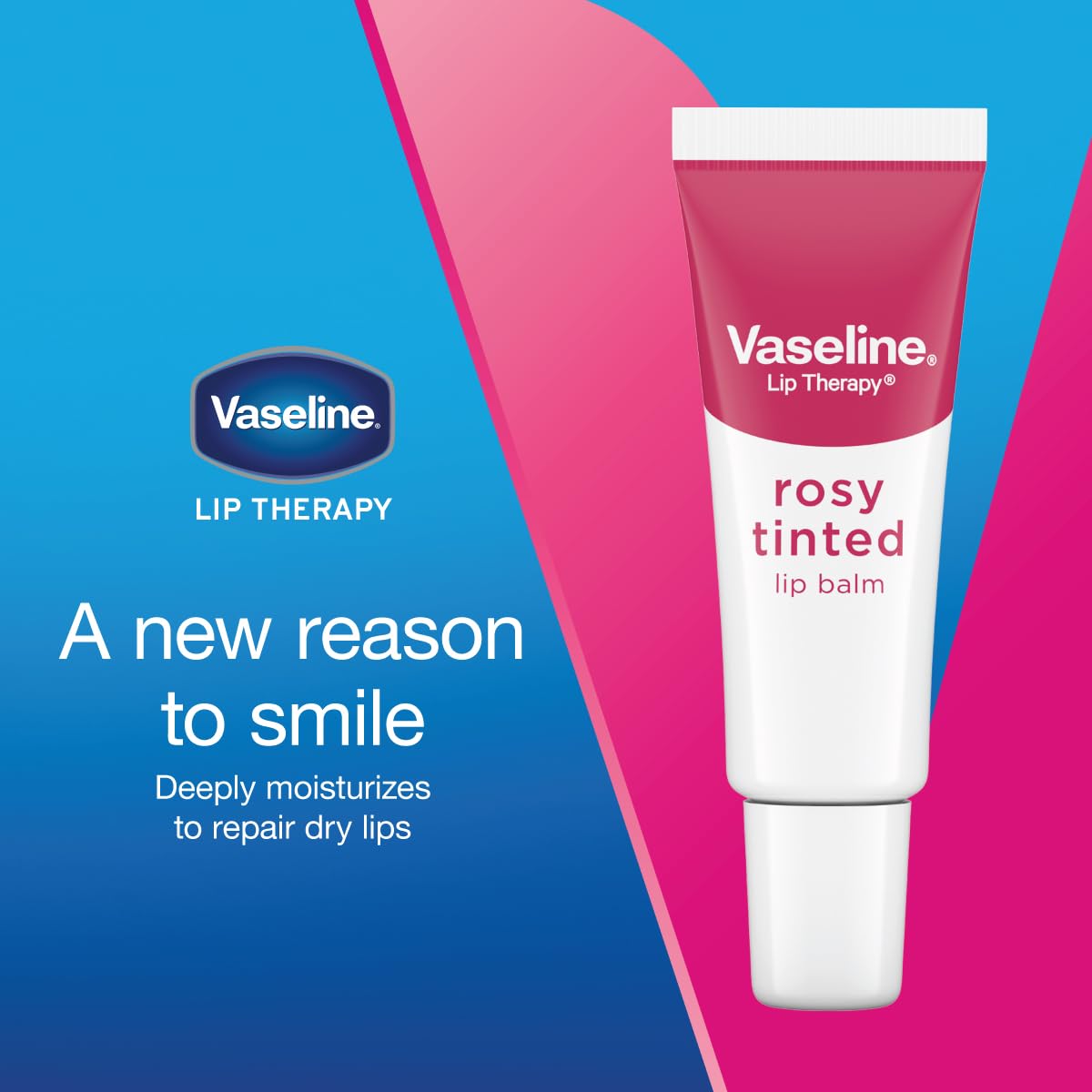 Vaseline Lip Therapy Rosy Lips Moisturizing Lip Balm - Clutter-Free Vanity Staple for Natural Lip Care