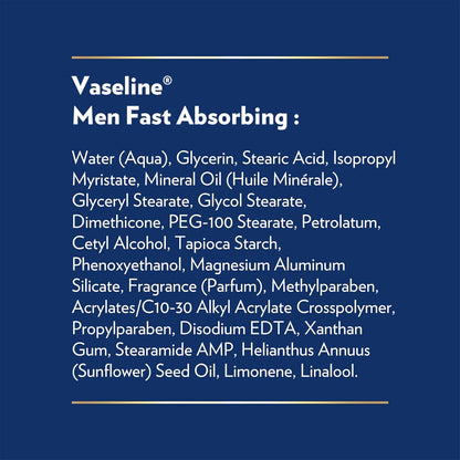 Vaseline Men's Healing Moisture Lotion – Post-Shower Self-Care Ritual for Dry, Cracked Skin, Fast-Absorbing 48-Hour Hydration