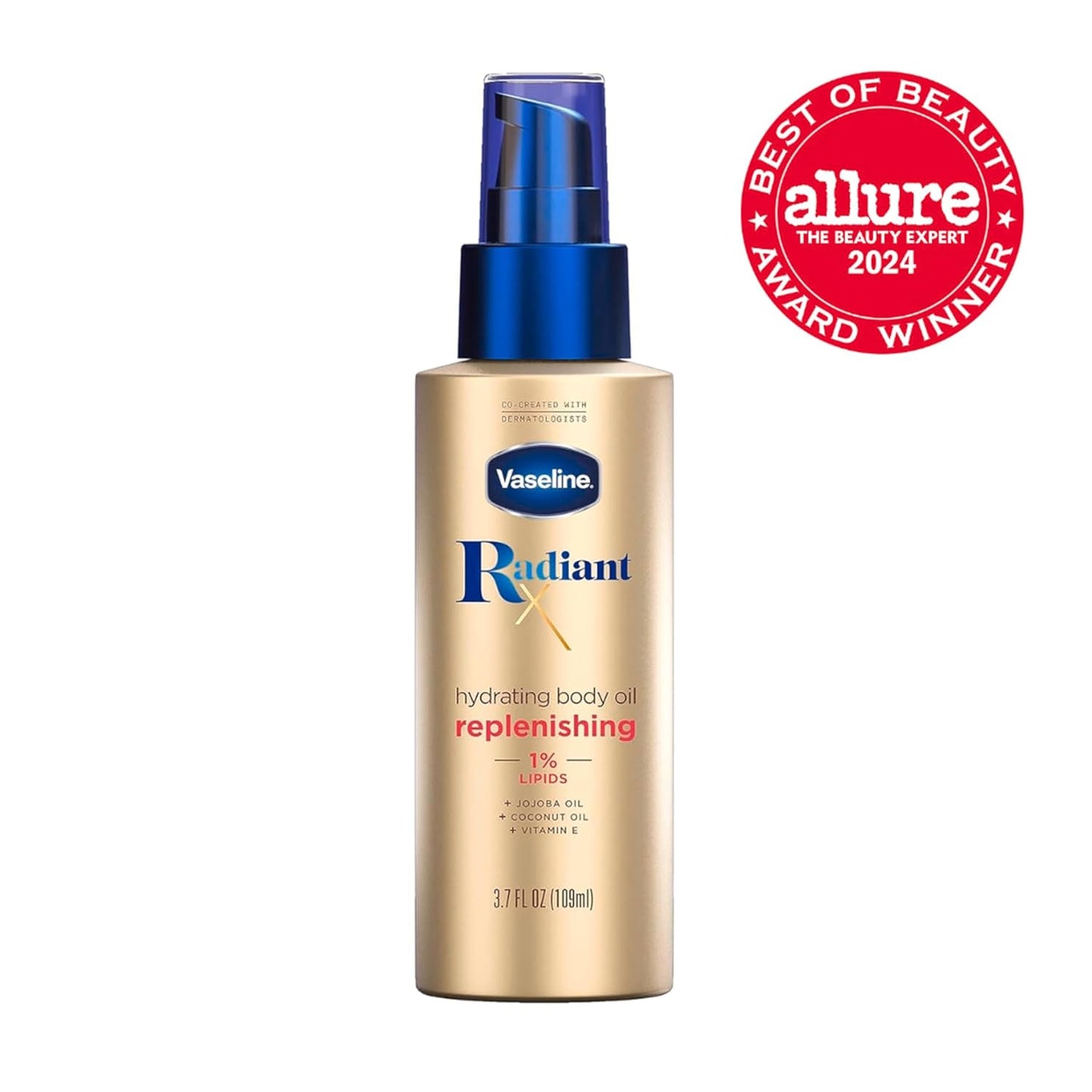 Vaseline Radiant X Replenishing Body Oil for Women, Post-Shower Bath Ritual for Dry Dull Skin Glow