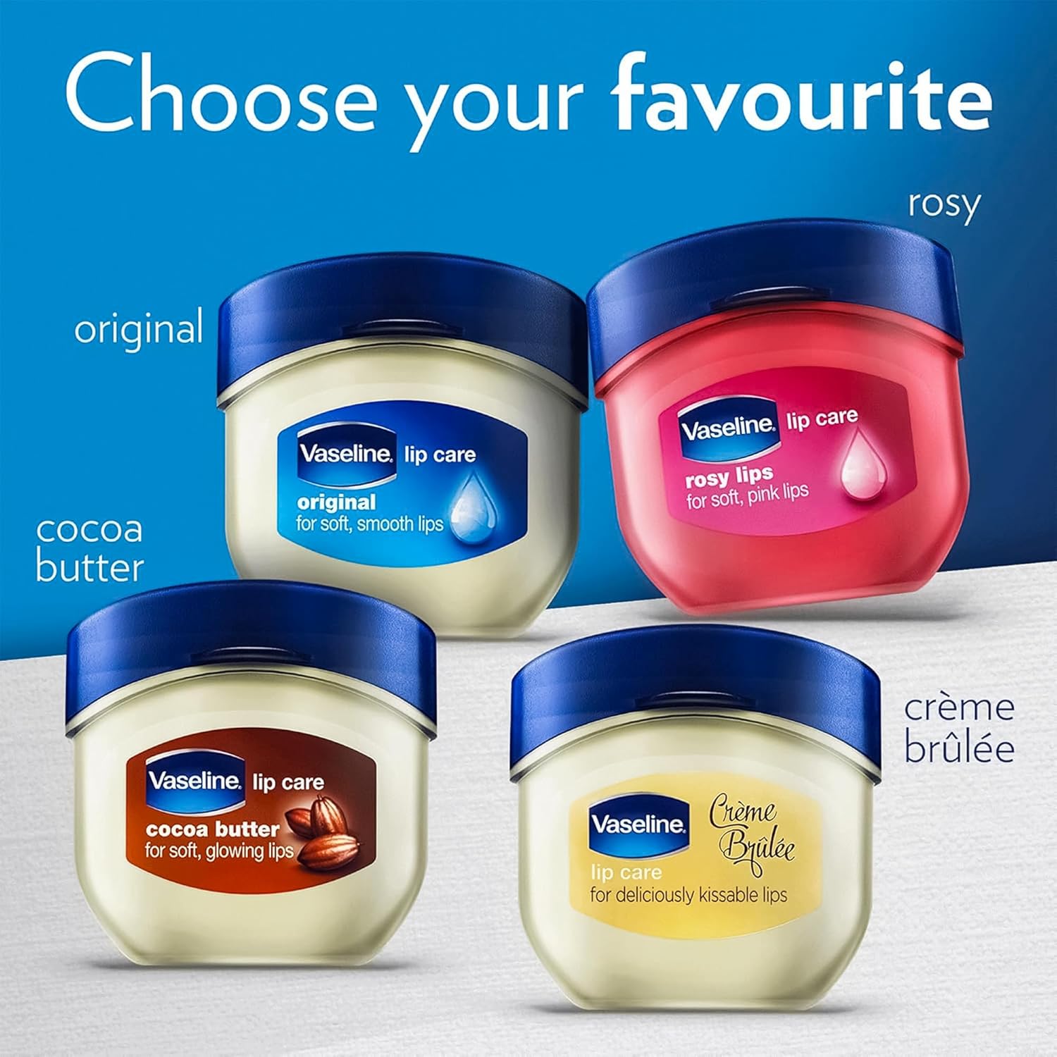 Vaseline Rosy Lips Mini Jar 3-Pack – Travel Size Lip Balm for Carry-On and Coat Pocket, Tinted