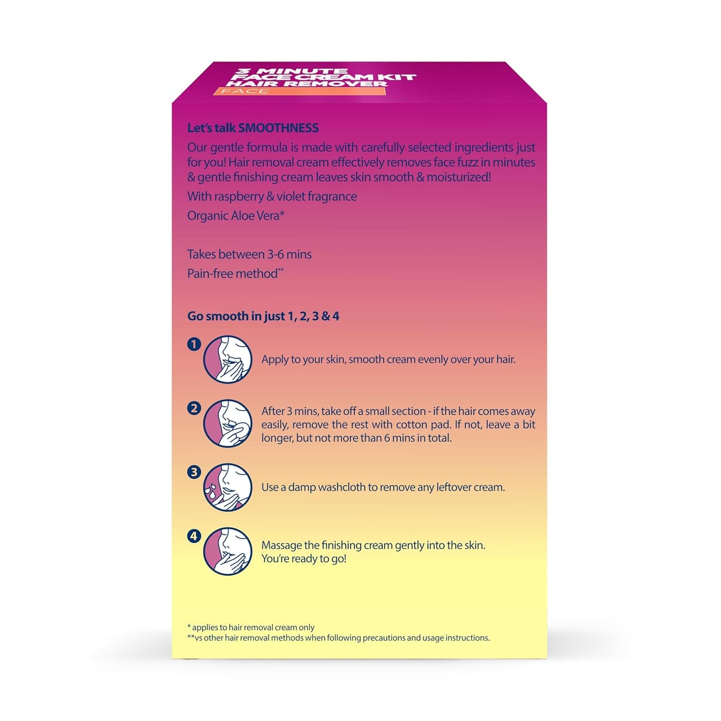 Veet 3-Minute Facial Hair Removal Cream Kit – Streamlined Two-Step Grooming Solution for a Clean Vanity