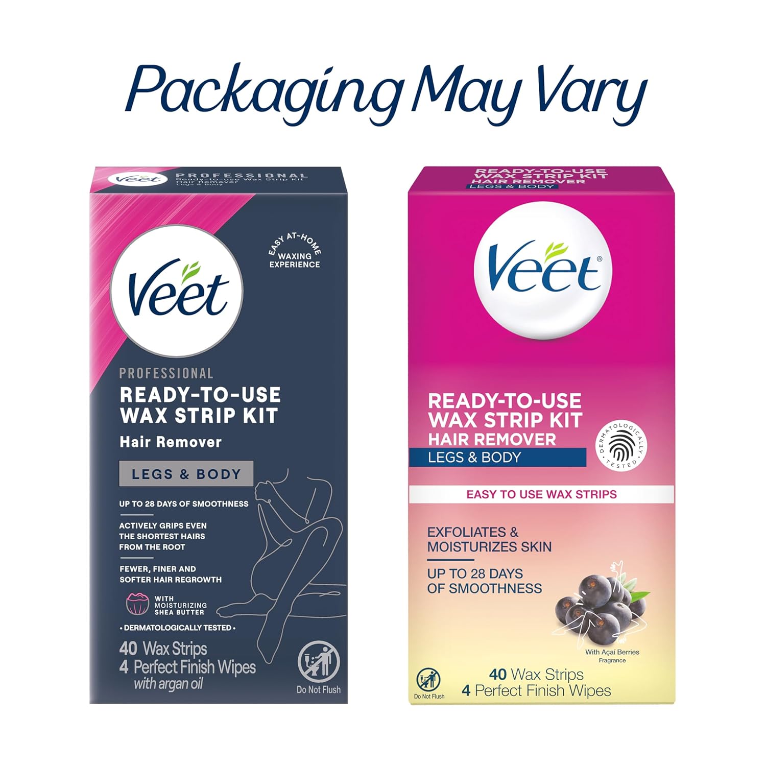 VEET Premium Wax Strips – Elegant At-Home Hair Removal, Professional Salon Results in Refined Packaging