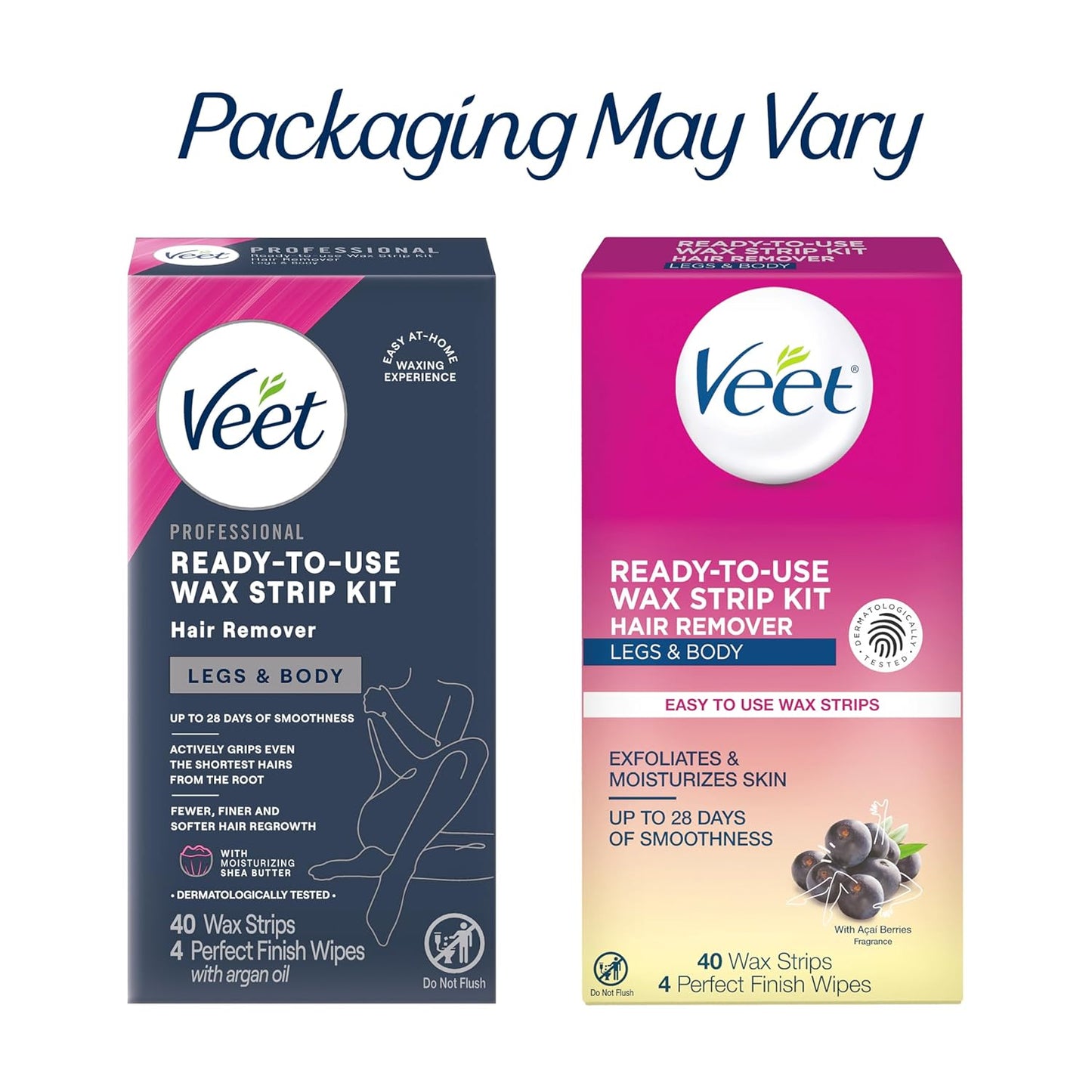 VEET Ready-To-Use Wax Strips – Self-Care Ritual for Smooth Legs, At-Home Hair Removal Spa Experience