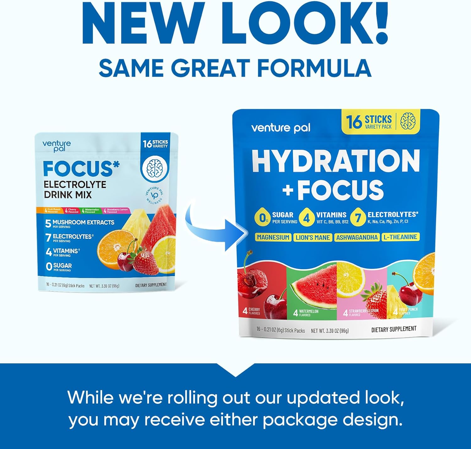 Venture Pal 2-in-1 Electrolyte Mix – Sustained Focus Drink Sticks for Library Days and Long Screen Blocks