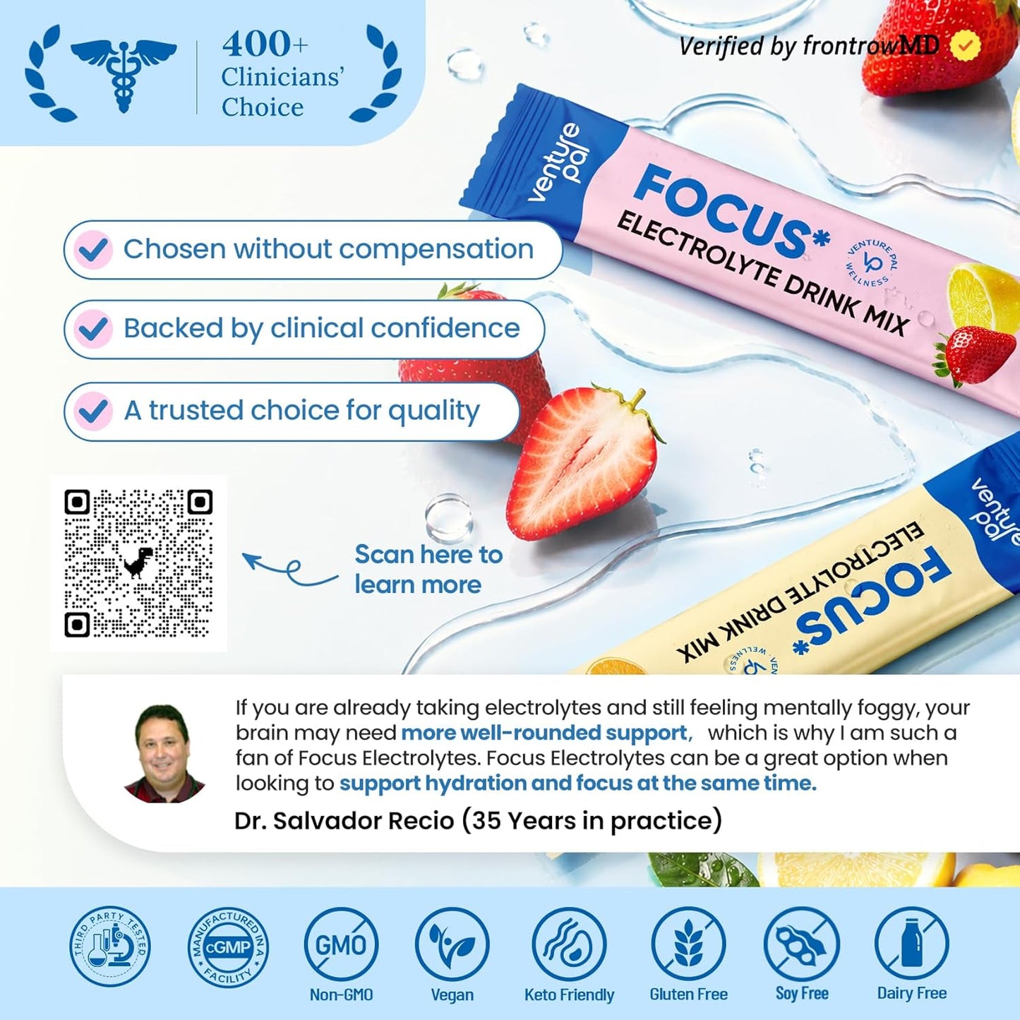 Venture Pal 2-in-1 Electrolyte Mix – Sustained Focus Drink Sticks for Library Days and Long Screen Blocks