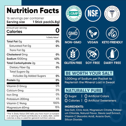 Venture Pal High Sodium Electrolyte Sticks – Mindful Hydration Support for Chronic Fatigue and Muscle Recovery