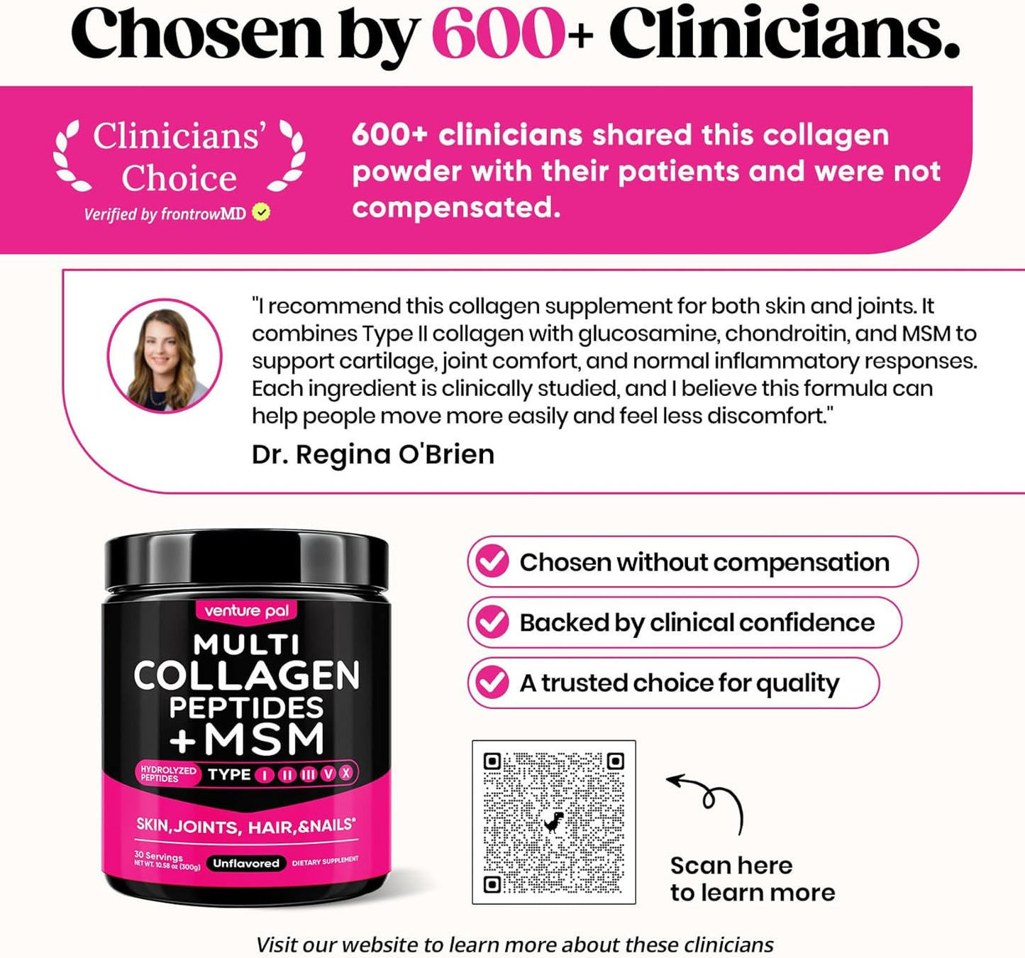 Venture Pal Multi Collagen Powder – Holiday Gift for Mom, All-in-One Collagen and Wellness Supplement