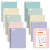 SUNEE 1-Subject Spiral Notebooks – Understated Coil Lock Notebooks for Streamlined Note Taking, Pastel Pack