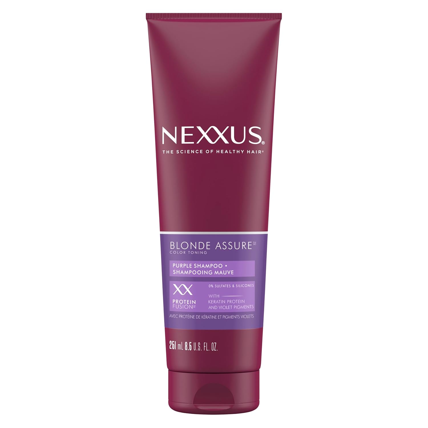 violet pigment to neutralize brassy and yellow tones on blonde, silver, and platinum hair