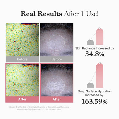 vitamin b12-infused pink coating serum for brightening and visible glow