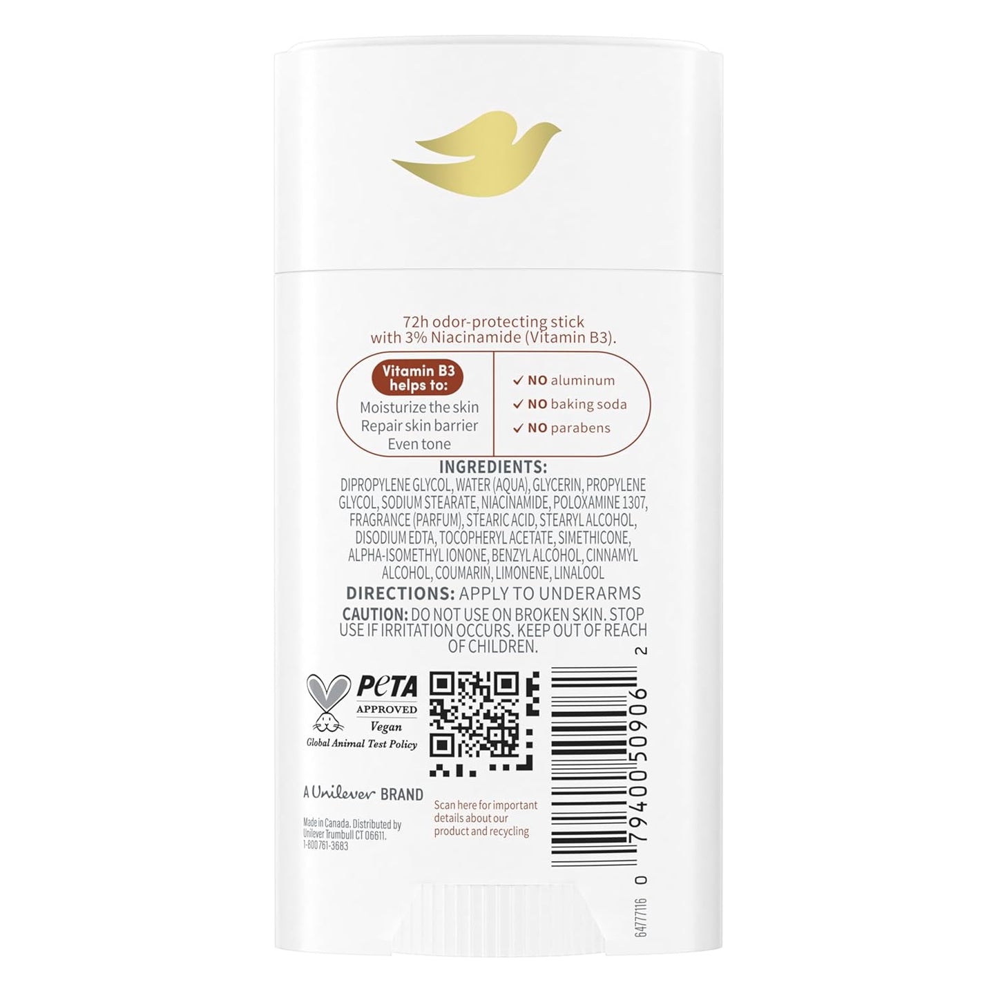 vitamin b3 (niacinamide) enriched to support natural anti-microbial peptides (amps) for odor defense