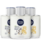 NIVEA MEN Real Madrid Limited Edition Sensitive Post Shave Balm – Soccer Fan Gift for Him, 3.3 fl Oz 3-Pack
