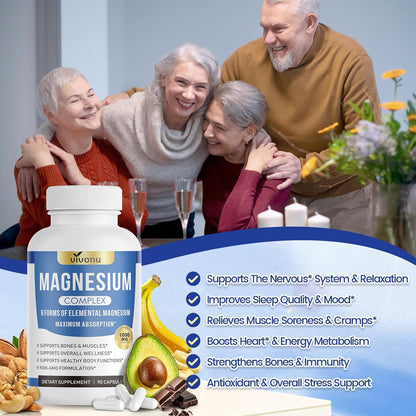 VitaRoot Magnesium Complex 1000mg – Bedside Wind-Down Ritual, 8 Forms for Calm & Restful Sleep