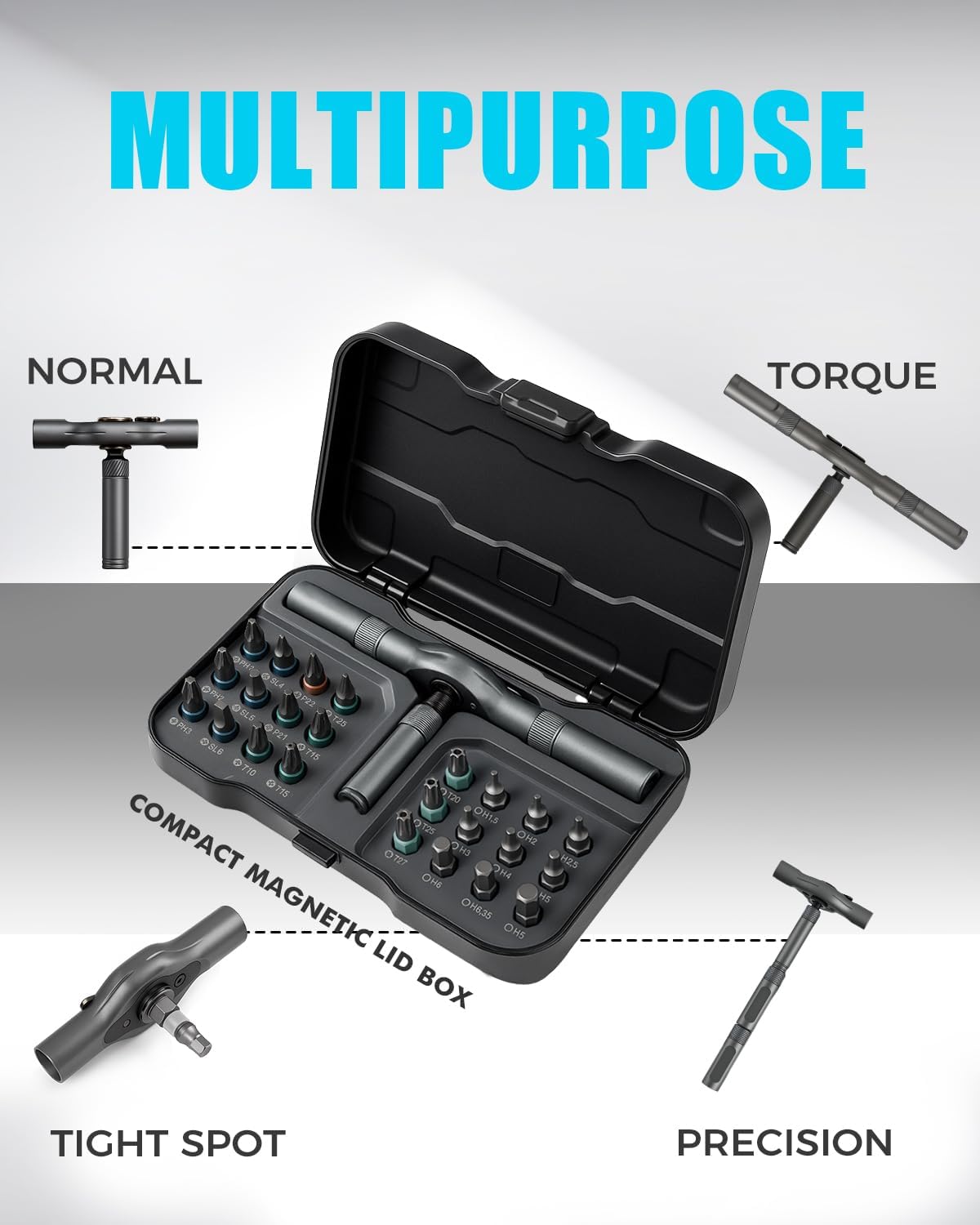VMAN Ratchet Screwdriver Set – Camping and Patio Repair Kit, Portable Multi-Tool for Outdoor Furniture