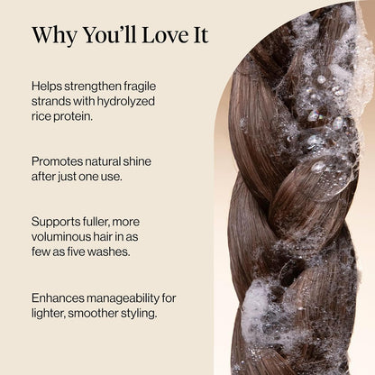volumizing + strengthening dual-action performance for thin, fine, and damaged hair