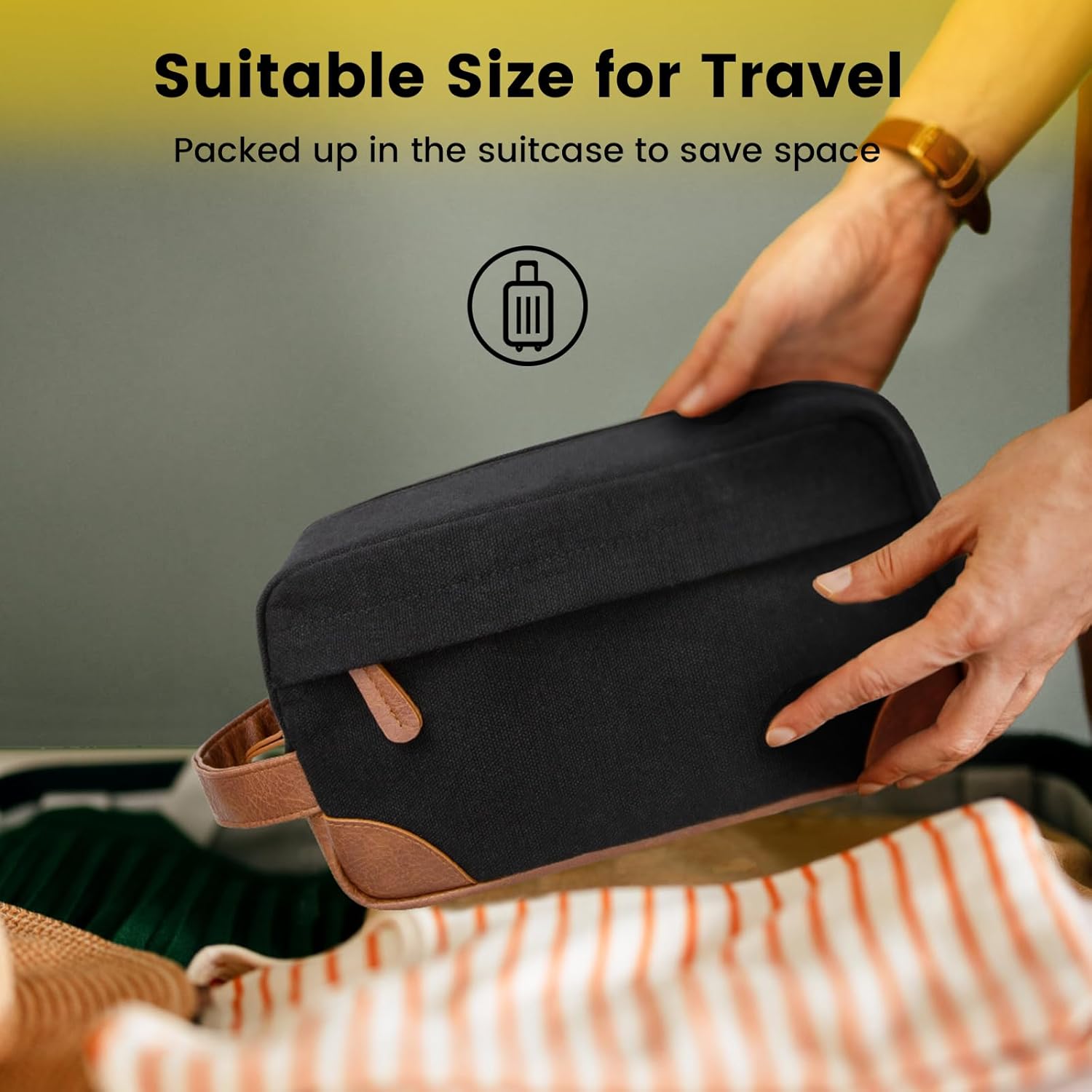 Vorspack Hanging Toiletry Bag - Thoughtful Birthday Gift for Husband, Water-Resistant Canvas Dopp Kit for Weekend Trips