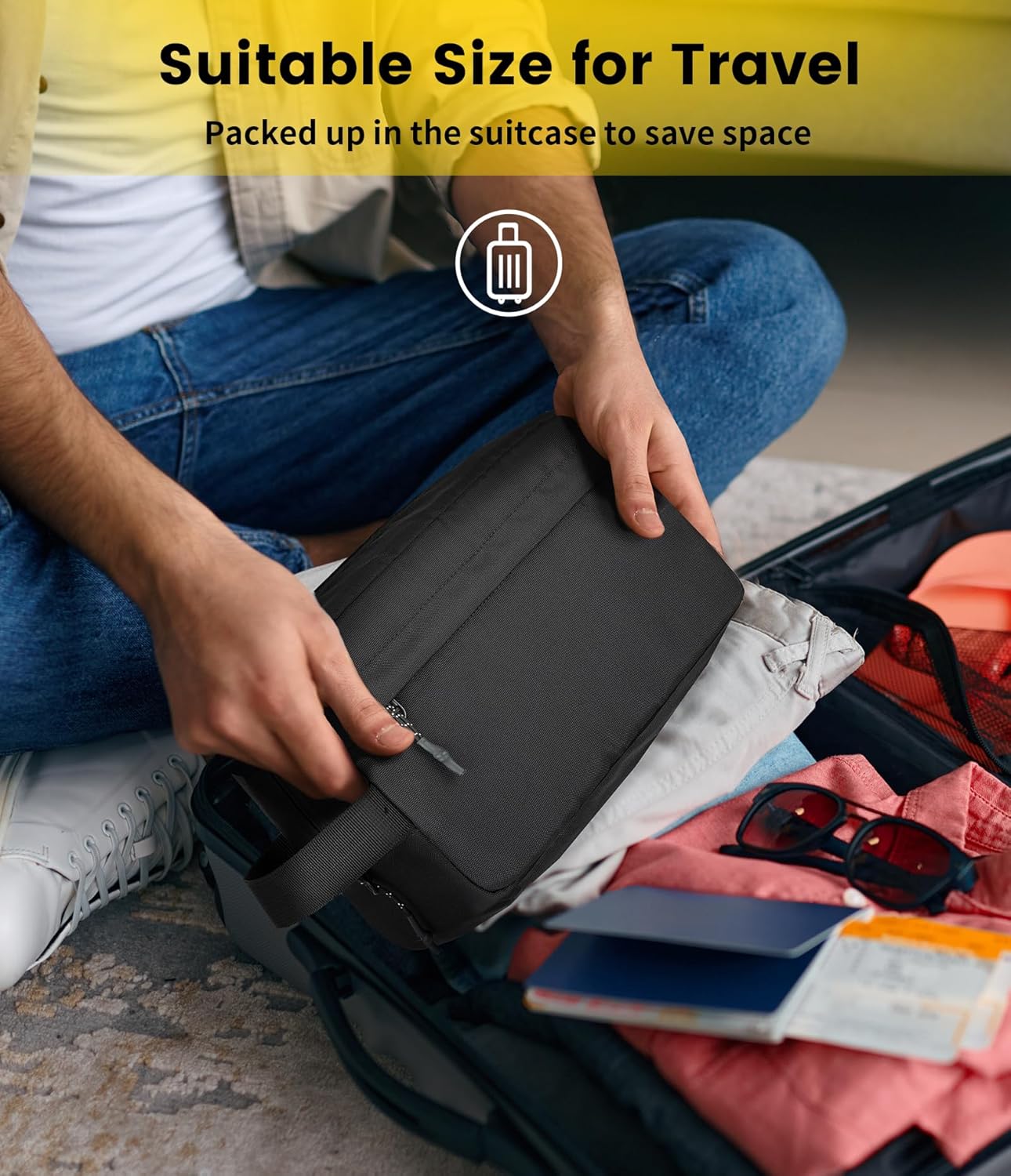 Vorspack Hanging Travel Toiletry Bag for Men - Efficient Toiletry Organizer for Business Trip Focus and Routine