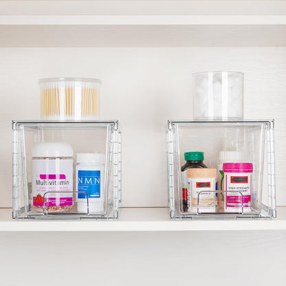 Vtopmart Clear Stackable Drawers for Clutter-Free Pantry Storage, Minimalist Design
