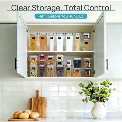 Vtopmart Side-Locking Lidded Canisters – Spill-Resistant Stackable Storage Safe for Kids, Pets, and Shared Kitchens