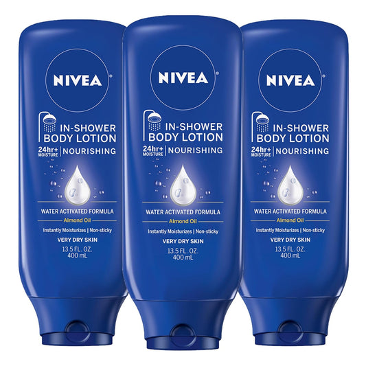 water-activated in-shower formula applied to wet skin