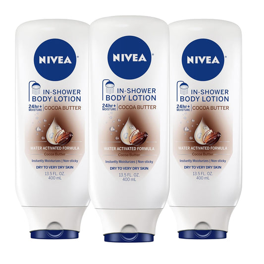 water-activated in-shower formula applied to wet skin and rinsed off