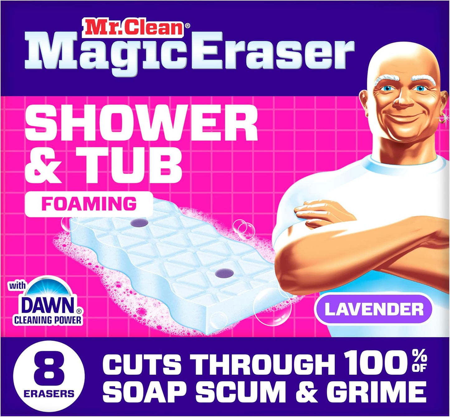 water-activated micro-scrubbers that penetrate built-up soap scum layers