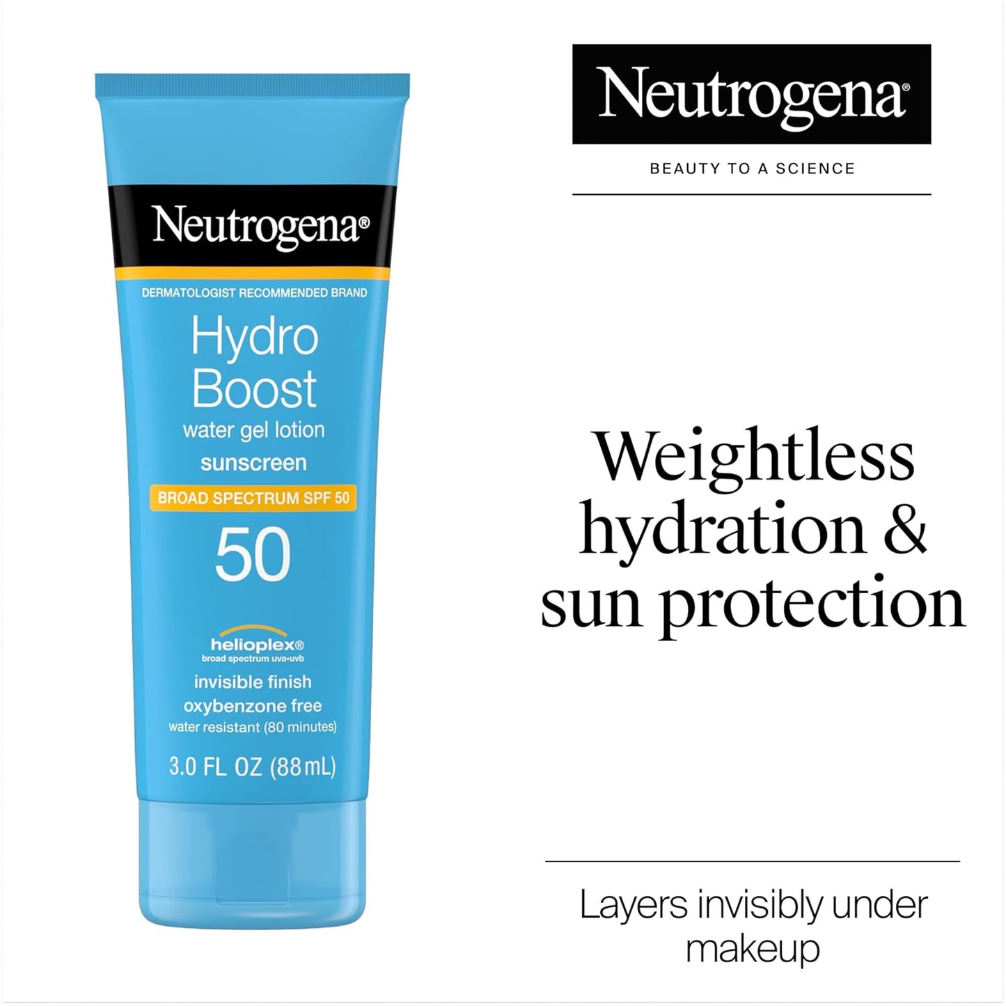 water-light gel formula that absorbs fast with no white cast