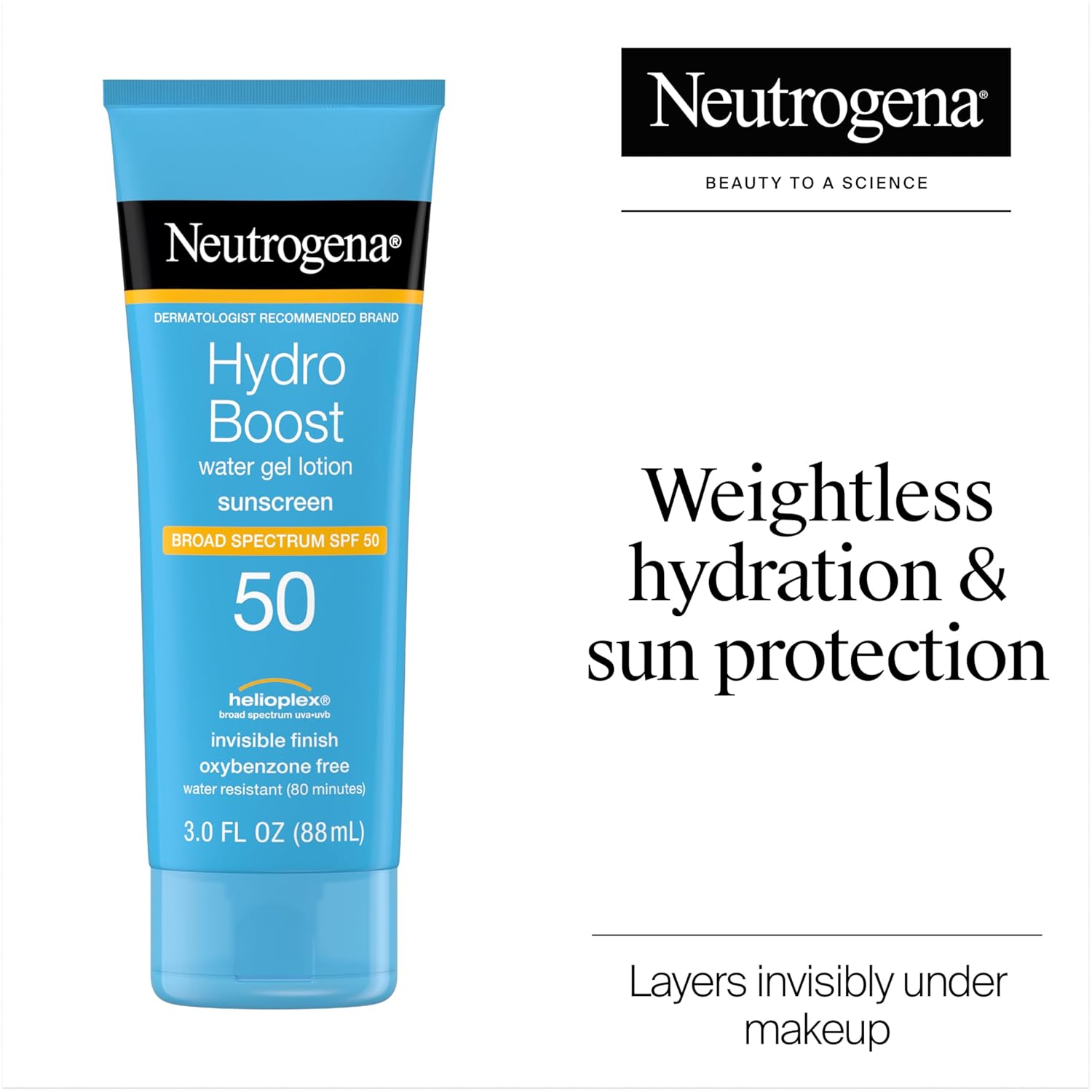 water-light gel formula that absorbs fast with no white cast