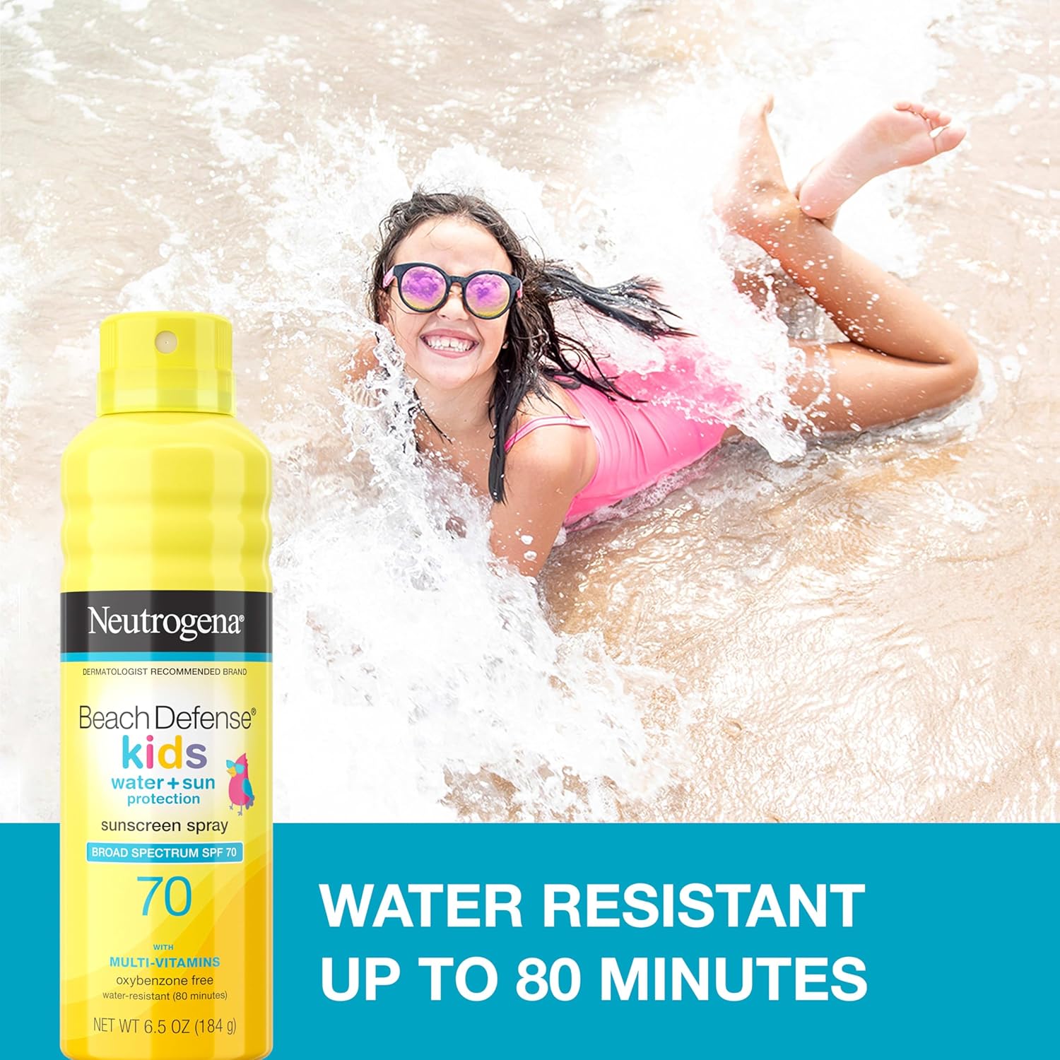 water resistance for up to 80 minutes of swimming or sweating