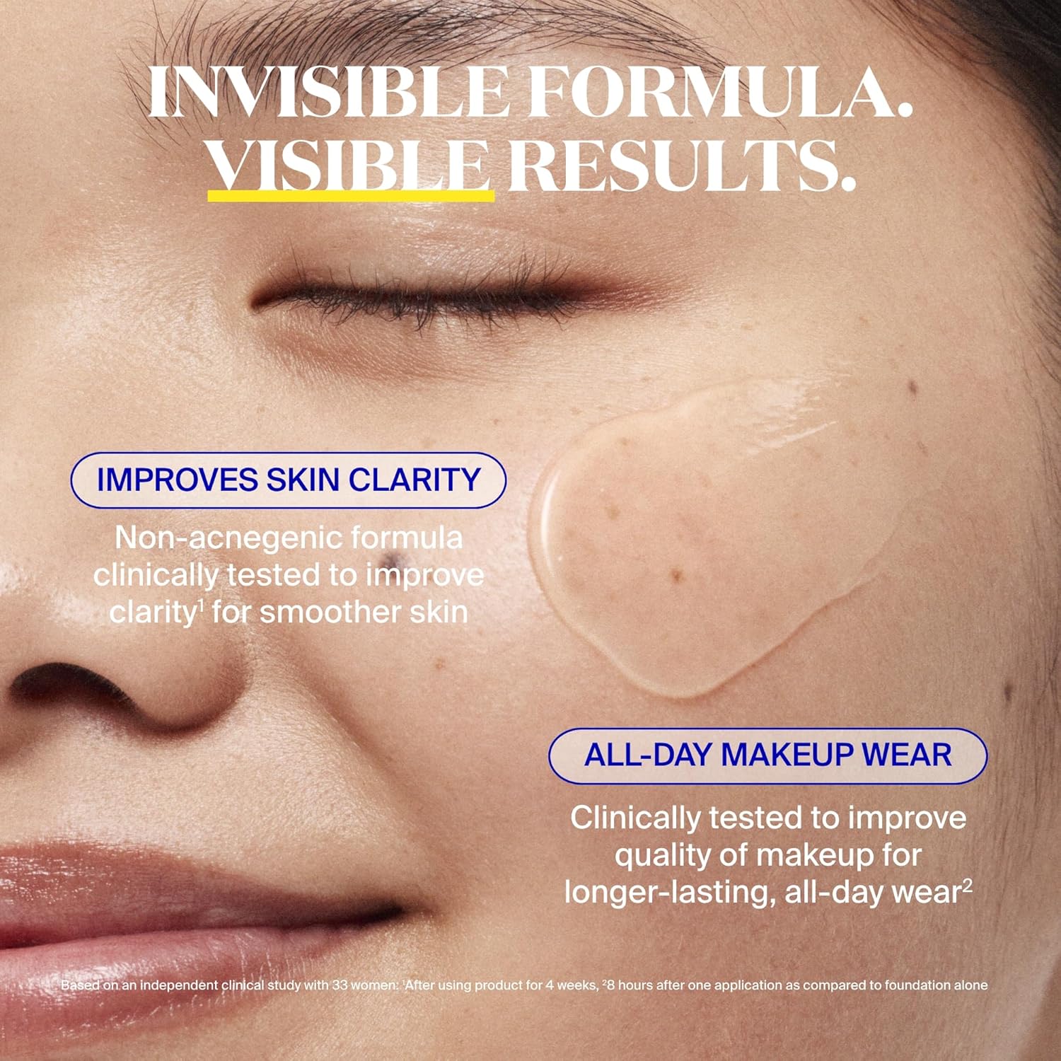 water resistant lotion format suitable for face under makeup or alone