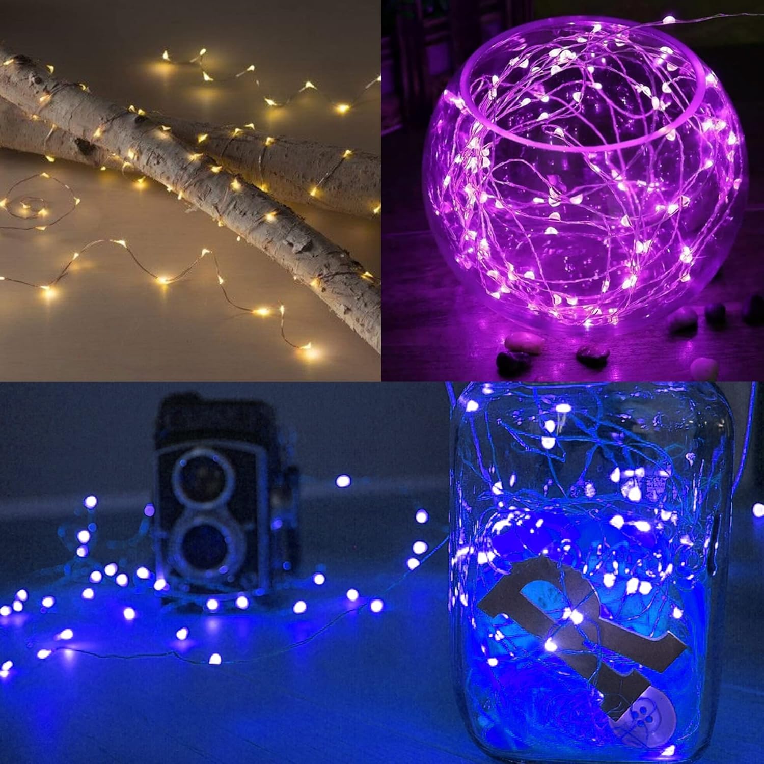 WATERGLIDE Mason Jar Lights – Housewarming Gift for Women, Battery Operated String Lights with Warm Glow, Warm White