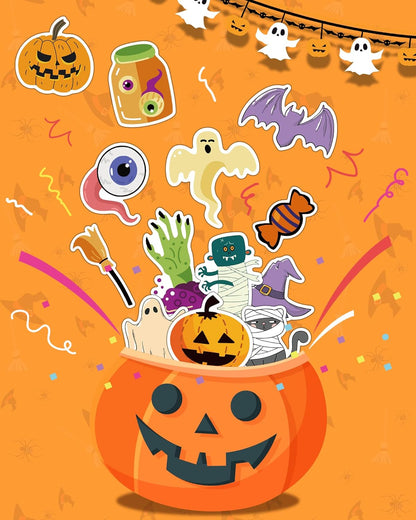 Waterproof Halloween Stickers for Water Bottles – 300 Vinyl Sticker Pack for Outdoor Gear