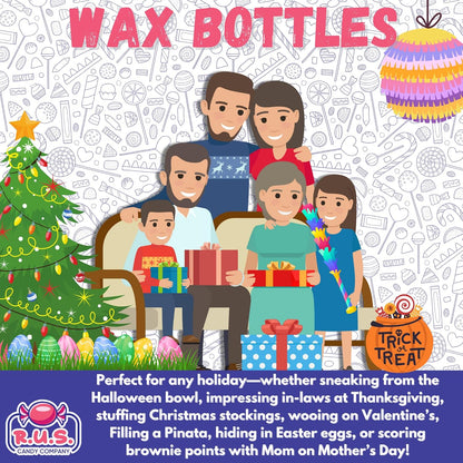 Wax Bottle Candy 1/2 Lb Bulk – Nostalgic Birthday Gift Tradition for Adults Who Miss 90s Treats