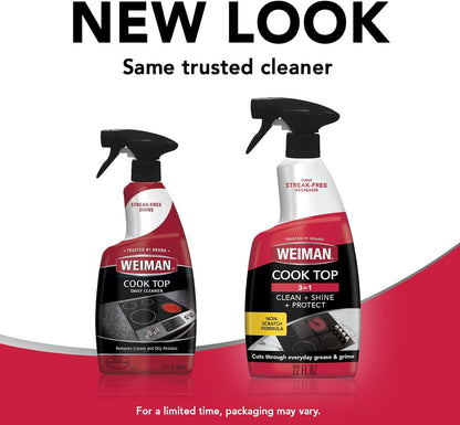 Weiman Cooktop Cleaning Spray with Microfiber Cloth – Streak-Free Glass Stovetop Care for a Polished Modern Kitchen Aesthetic