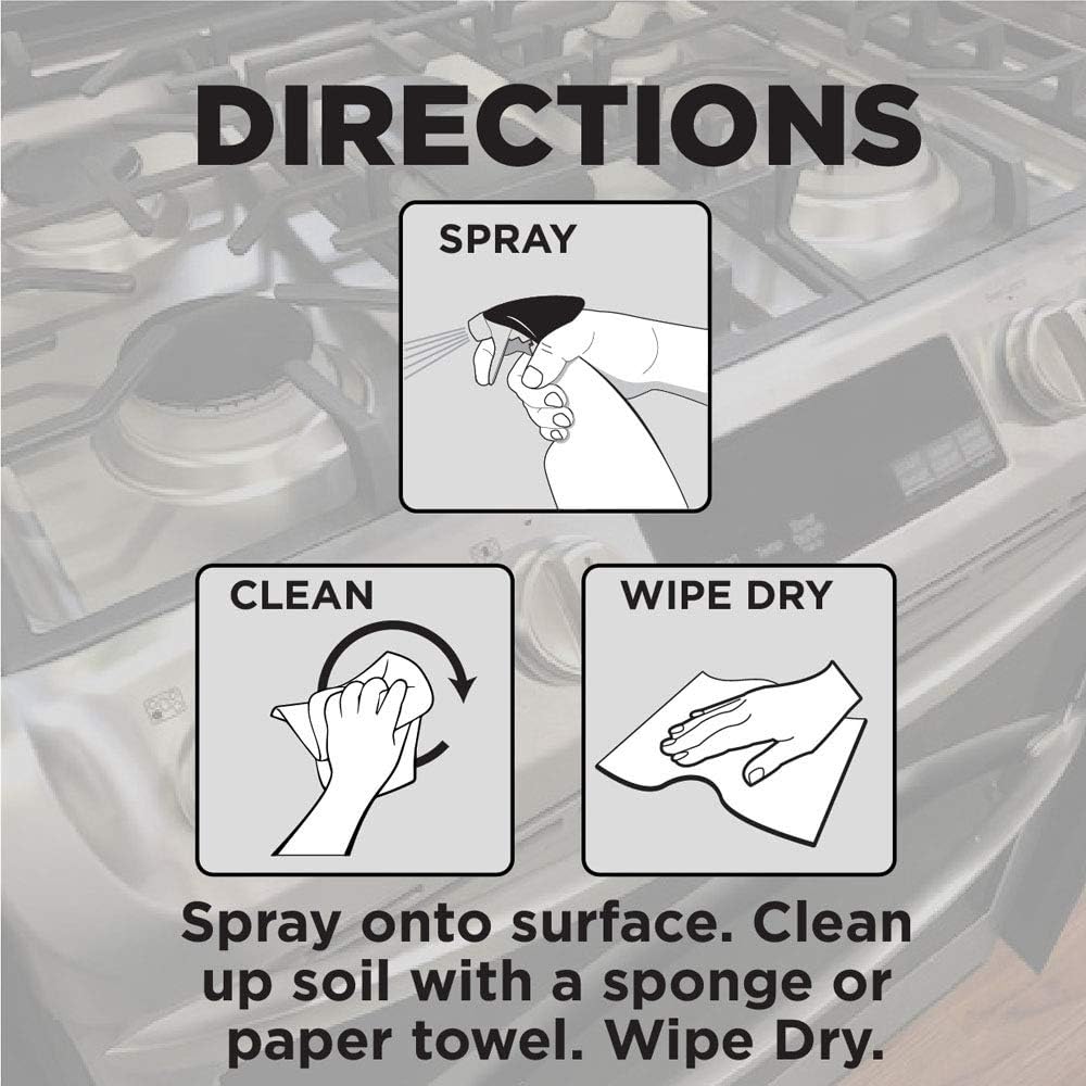 Weiman Gas Range Cleaner and Degreaser – Low-Odor Stovetop Spray for Homes with Kids and Pets, Daily Kitchen Cleaning