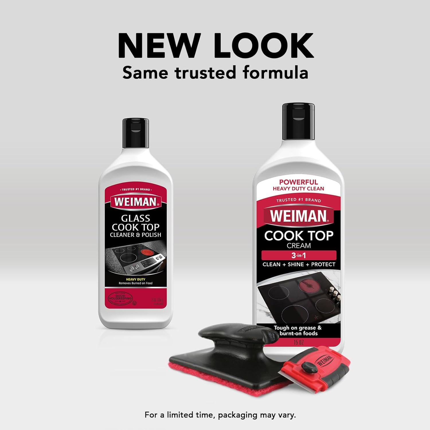 Weiman Glass Cooktop Cleaner Kit – Child-Safe Kitchen Degreaser for Smooth-Top Stoves, Non-Toxic Cream