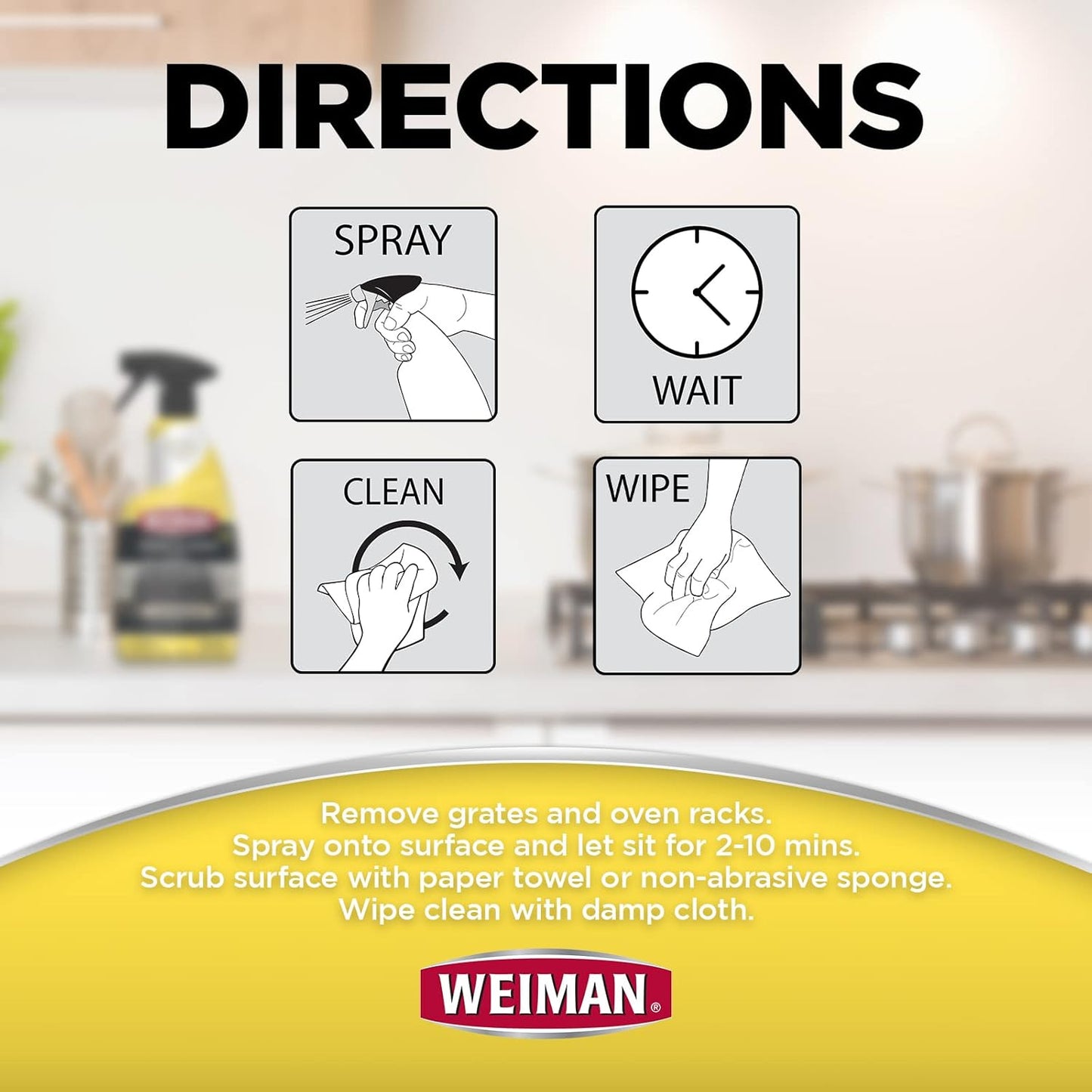 Weiman Heavy Duty Stove and Oven Cleaner and Degreaser for Backyard BBQ Grills, Patio Cookout Cleanup, 24 Oz 2-Pack with Microfiber Towel