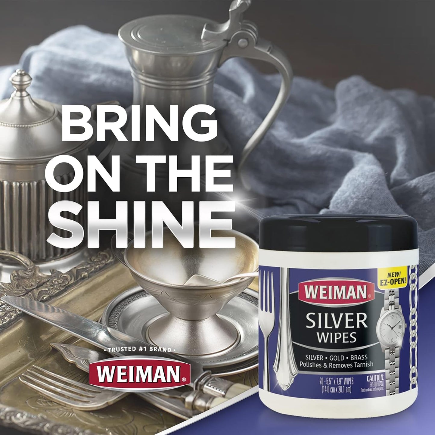 Weiman Jewelry Polish Cleaner – Premium Tarnish Remover Wipes for Heirloom Silver Collections and Estate Jewelry