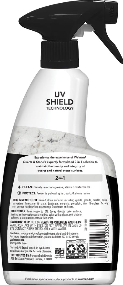 Weiman Quartz Countertop Cleaner and Polish 2-Pack Housewarming Gift for New Homeowners, Practical Wedding Shower Present