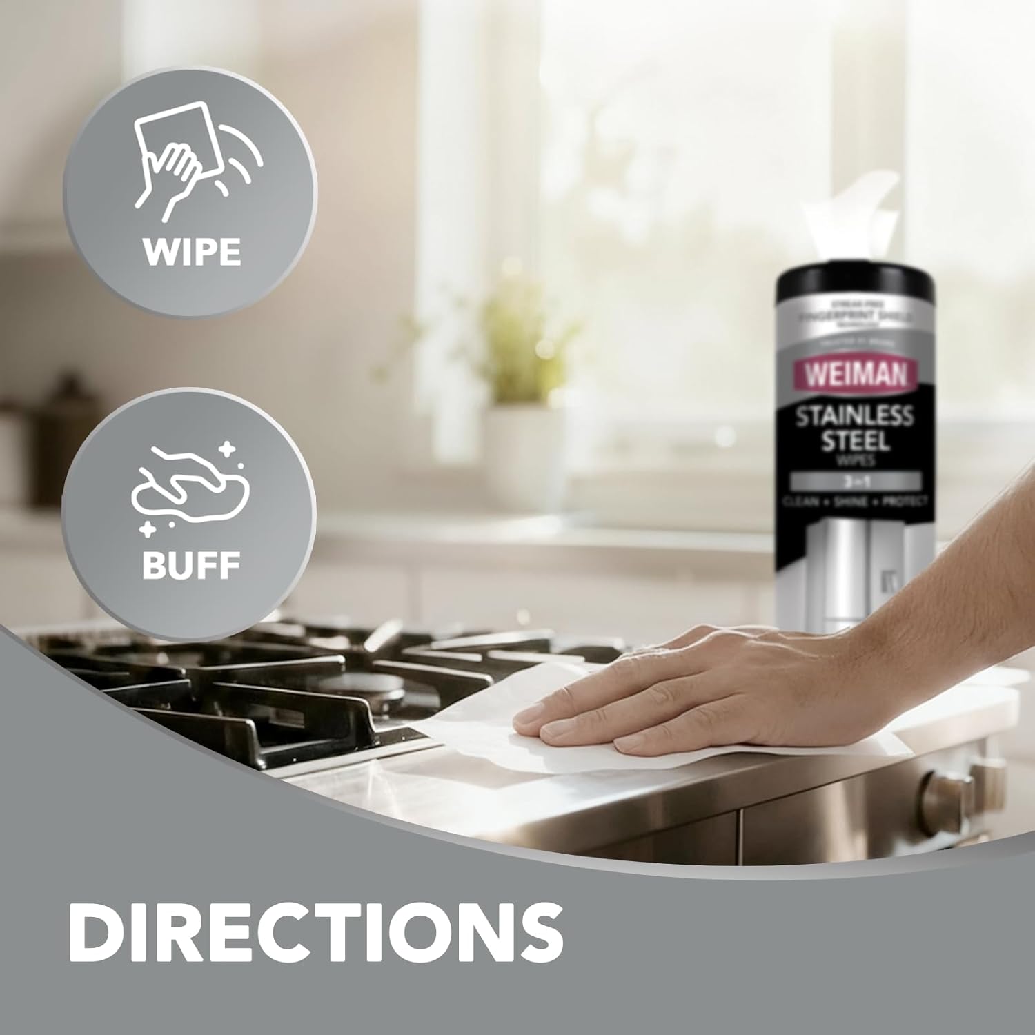 Weiman Stainless Steel Cleaner & Polish Kit – Modern Kitchen Appliance Care for Showroom-Style Living Spaces