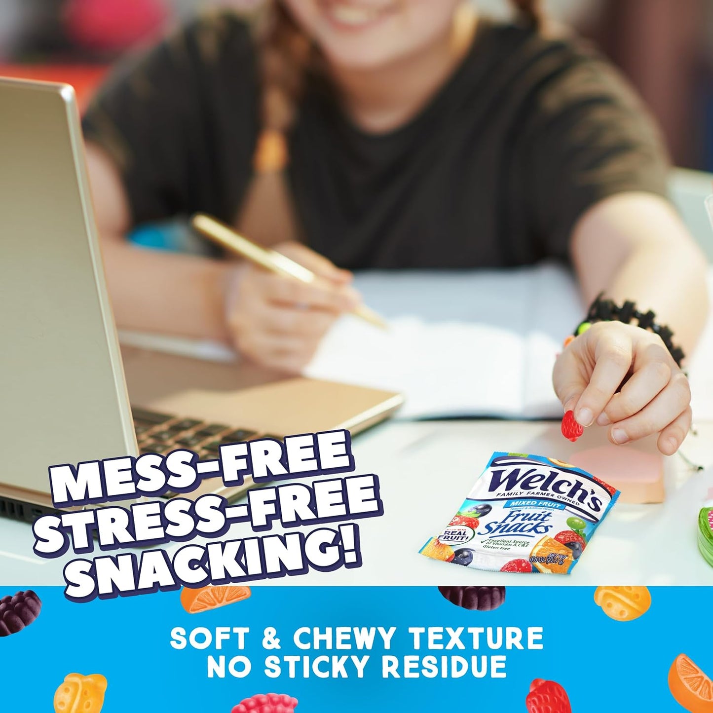 Welch's Fruit Snacks Mixed Fruit & Strawberry Lunchbox Pack – Gluten Free 0.8 oz Pouches for School Kids