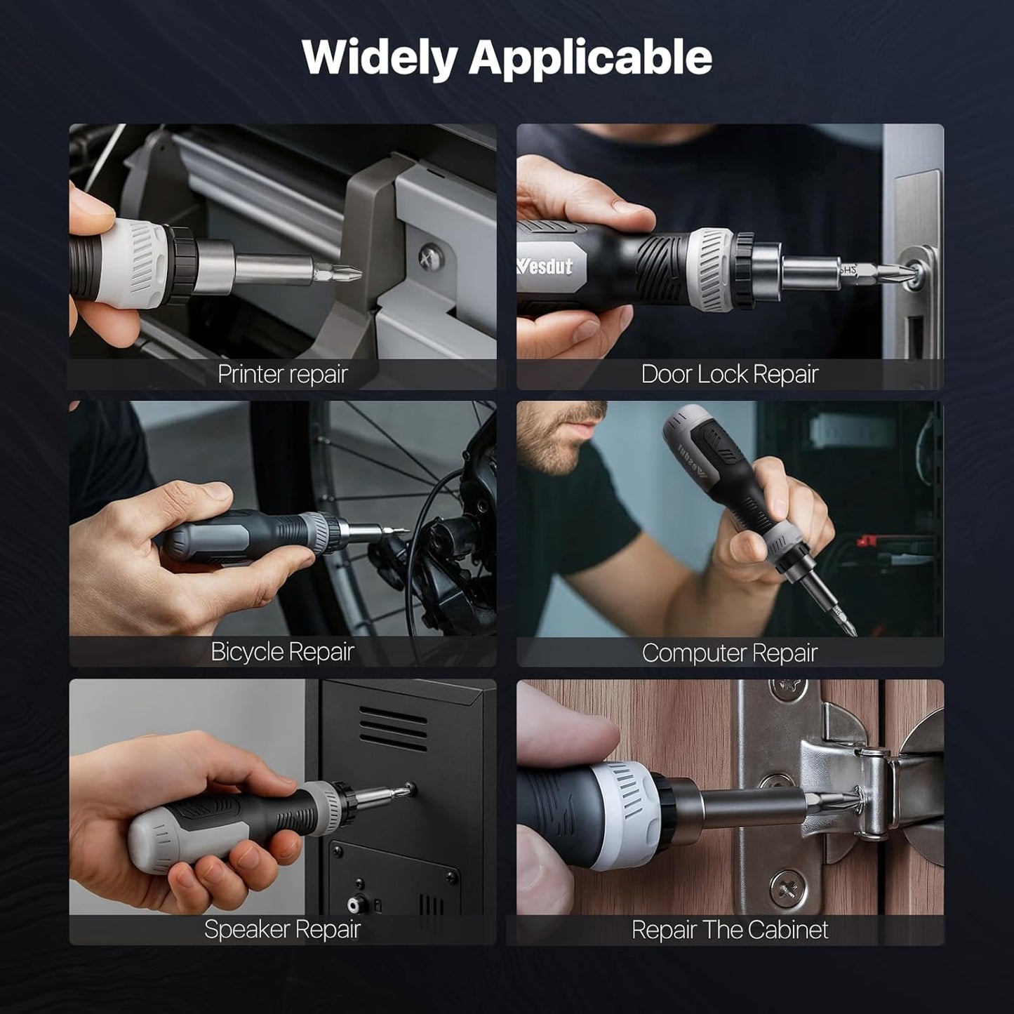 Wesdut Multi Bit Screwdriver Set – Bits Hide Inside the Handle, No More Toolbox Clutter