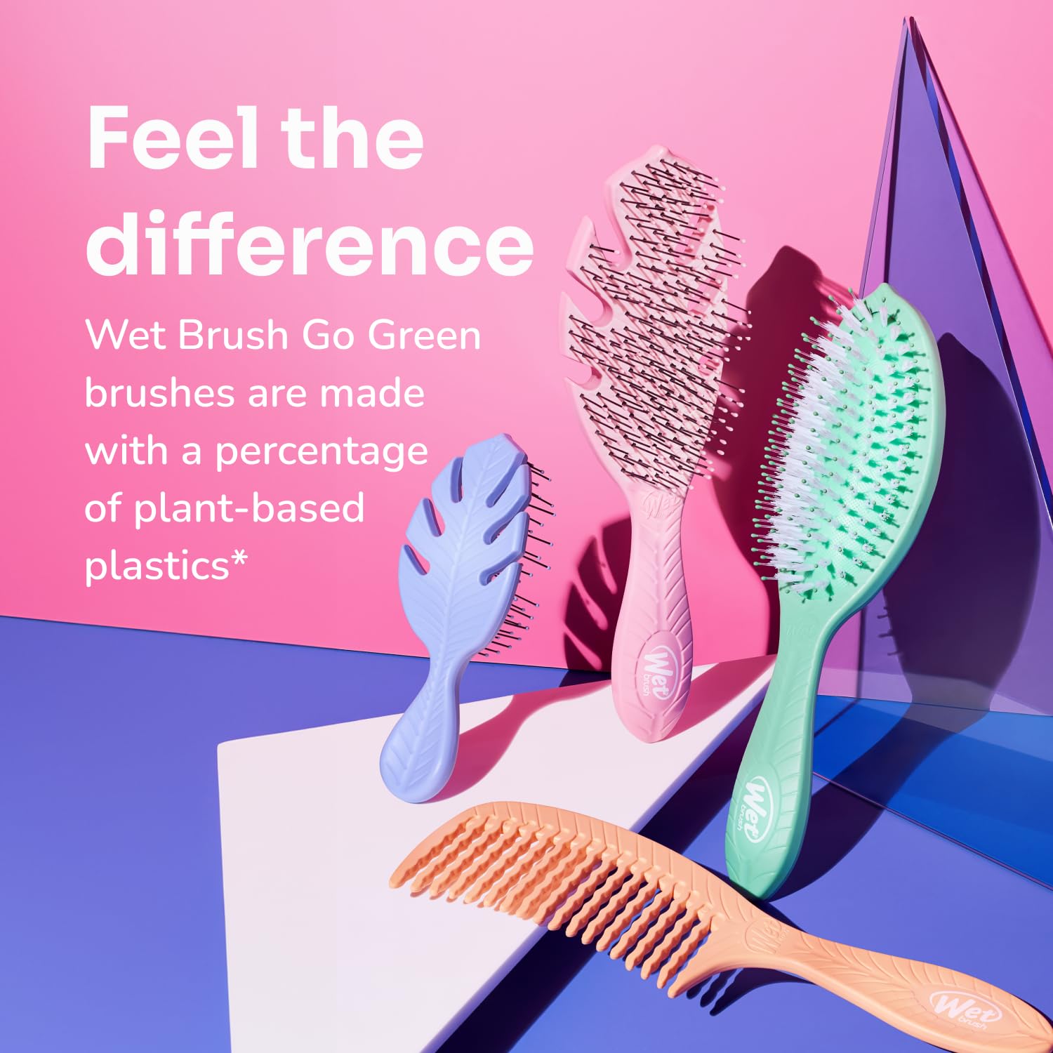 Wet Brush Go Green Curl Detangler – Self-Care Hair Tool for Curly Hair, Pain-Free Wet or Dry Brushing